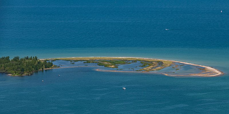 Aerial view of Gull Point on Presque Isle State Park